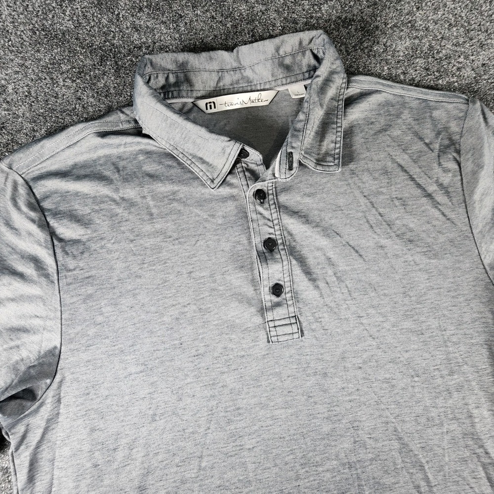 Travis Mathew Polo‎ Shirt Men's Large Gray Pima Cotton Golf Casual Preppy EUC
